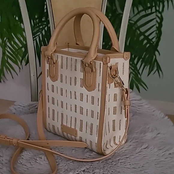 Spartina 449 Beige and Tan Crossbody Satchel - Picture 9 of 10